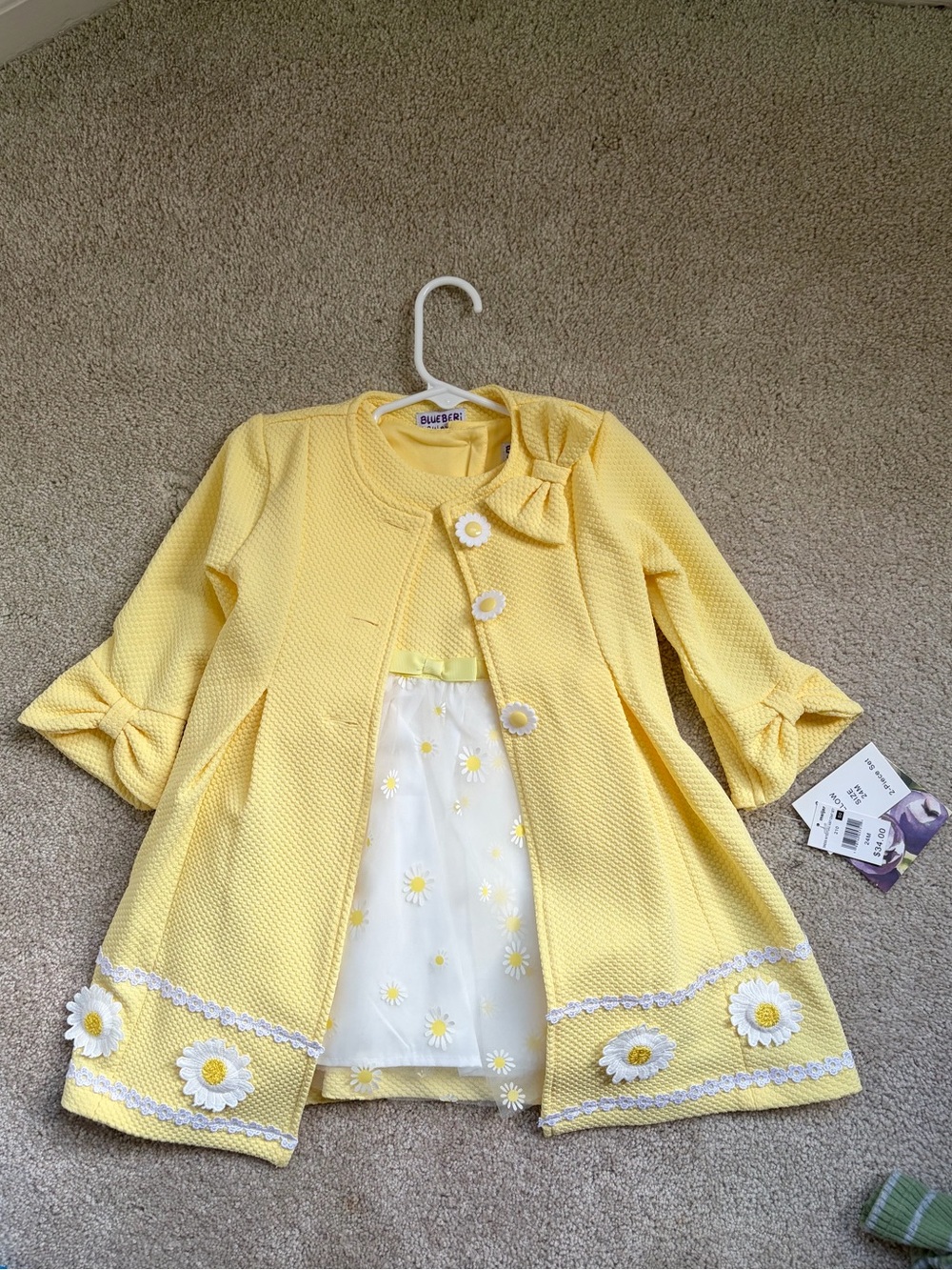 Yellow Daisy Girls' Dress and Coat